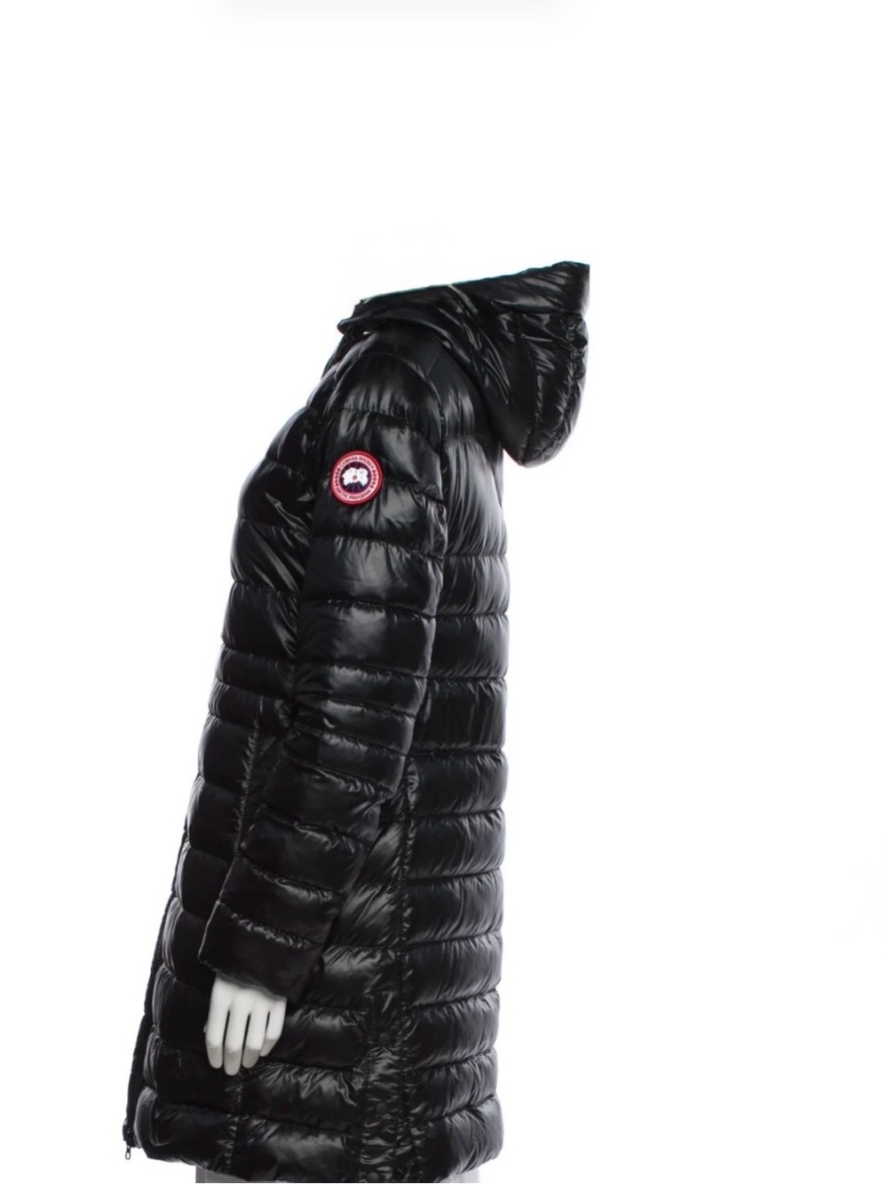 Canada Goose Men’s Black Quilted Long Puffer Coat with Hood